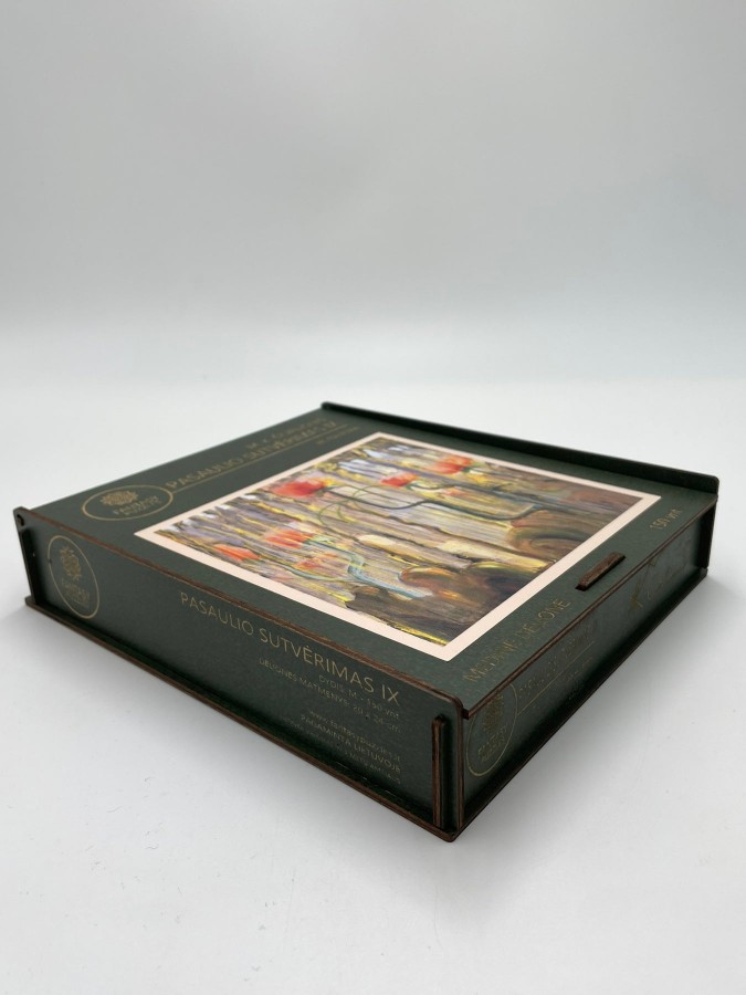 Medinė dėlionė M. K. Čiurlionis „Pasaulio sutvėrimas IX“ 150 detalių. 20x24cm