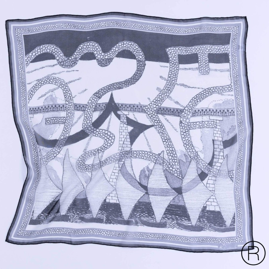 Šilkinė georgette – M. K. Čiurlionis „Laiveliai“