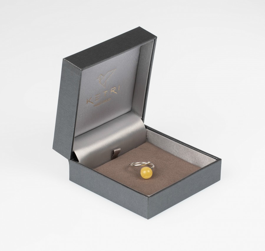 Ketri Amber Jewelry žiedas „Full moon“ No2