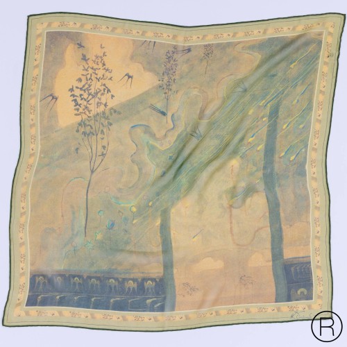 Šilkinė georgette skarelė – M. K. Čiurlionis  „Vasaros sonata. Sherzo”