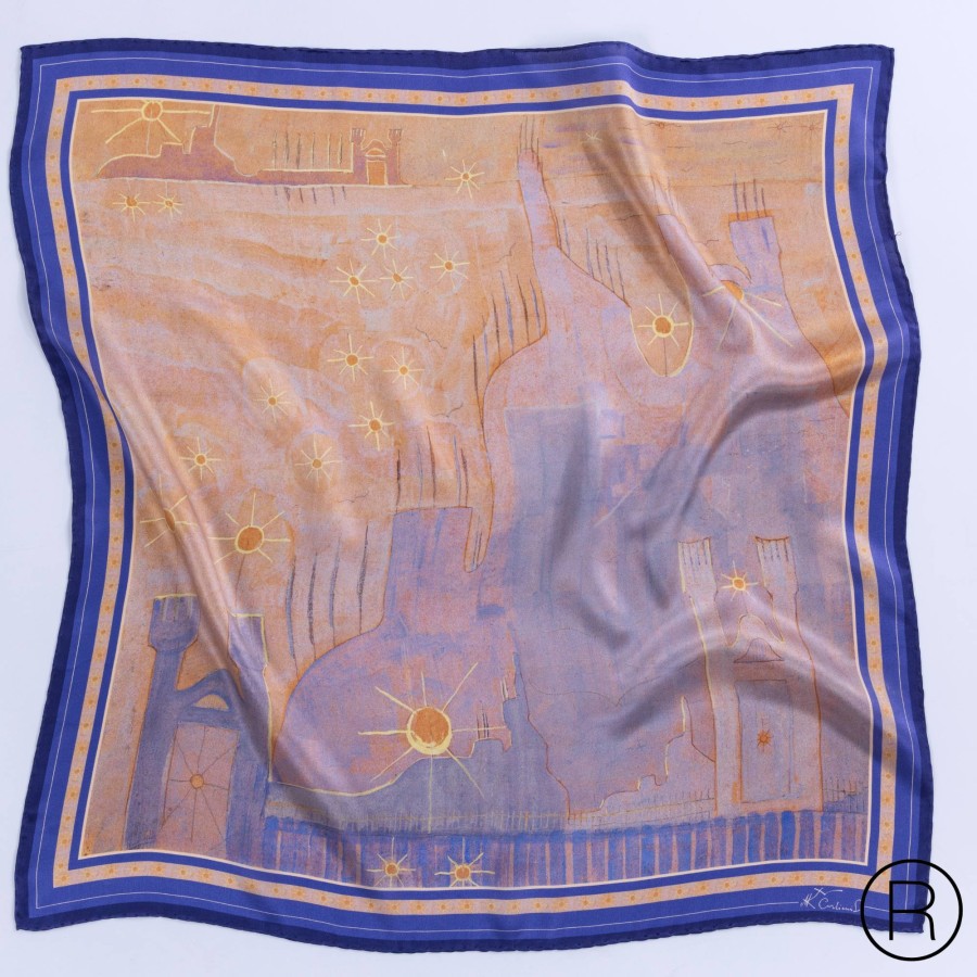 Šilkinė skarelė M. K. Čiurlionis „ Sonata I (Saulės sonata). Allegro“